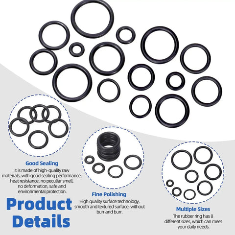 499 Piece External And Internal Retaining Ring Kit With 8 Sizes Metric O Rings Snap Circlips And Short Pick And Hook Set In Durable Plastic Storage Box For Easy Install Or Removal