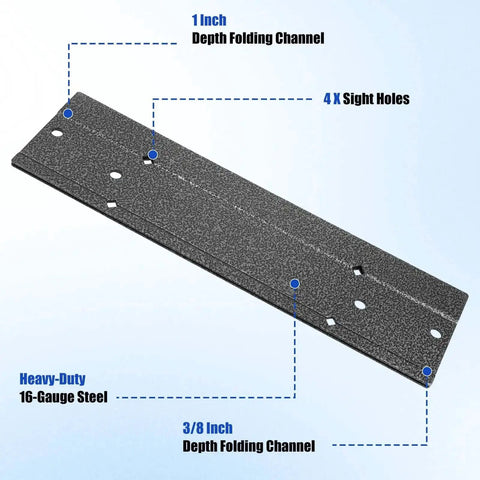 12 Inch Sheet Metal Bender With Dual Folding Depths 3/8 And 1 Inch, detailing folding channels on sturdy 16-gauge steel.