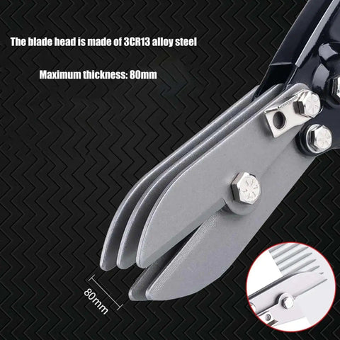 Close-up of Five Blade Metal Sheet Crimping Tool In Steel with detailed view of 3CR13 alloy steel blades and maximum thickness 80mm.