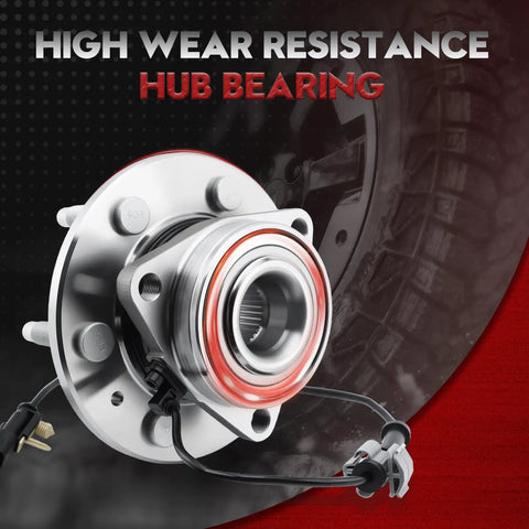 Heavy-Duty Front Wheel Bearing And Hub Assembly 4WD Fits 2014-2018 Chevy Silverado 1500, visible with ABS sensor