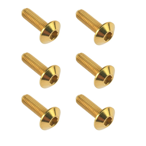 Titanium Button Head Socket Cap Screws M6x12 15 20 25 30 35mm Set Of 6 Gold Titanium Dome Head Bolts for bicycle and motorcycle use