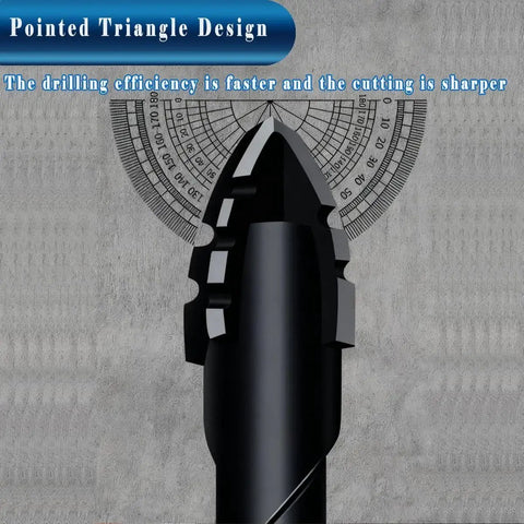 Close-up of Pro Grade 10 Piece Masonry Drill Bit Set With Crisscross Serrated Tip for precision drilling in various materials.