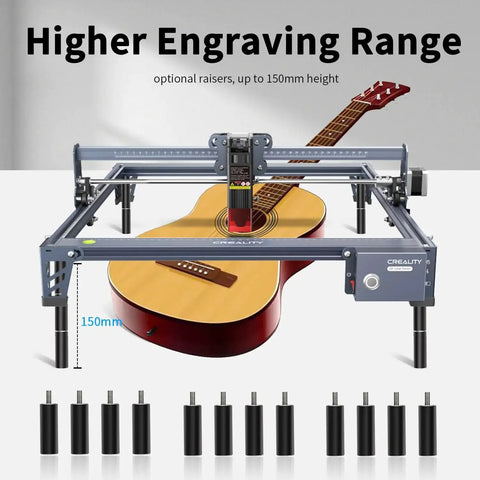 Honeycomb Working Table Set 320x320mm For Laser Cutters And Engravers With Steel Sheet And 12 Riser Blocks Must Have For Stable Work Fast Heat Dissipation Rust Resistant Frame Perfect Fit For Creality Falcon Laser Cutter And Engraver installed on a guitar with riser blocks.