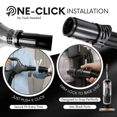 Replacement Hose Handle Compatible With ZU62 ZU62C ZU60 ZU102 Upright Vacuum Cleaners with click installation shown in use