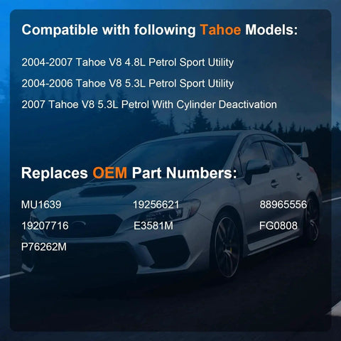 List of Tahoe models compatible with Replacement Fuel Pump Assembly For Tahoe Escalade Yukon And GMC SUVs 2004 Through 2007 With 4 8L 5 3L Or 6 0L V8 Engines Drop In Ready Easy Install Durable Replacement E3581M FG0808 P76262M