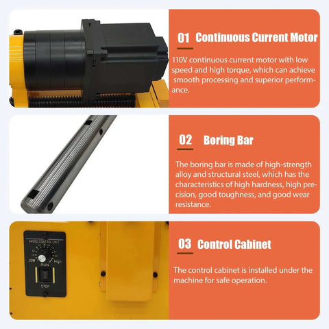 Portable Line Boring Machine For Excavators And Loaders 45 Mm To 180 Mm Bore with motor, boring bar, control cabinet close-up