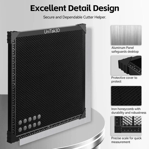Honeycomb Laser Bed 500x500mm for XTool D1 D1 Pro S9 S10 S30 Pro and RAY5 Engravers with beefed-up heat dissipation aluminum plate