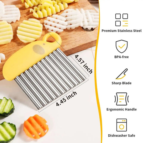 Elephant Handle Crinkle Cutter For Veggies And Fries Easy To Use Stainless Steel Wavy Slicer With Ergonomic Grip Cute