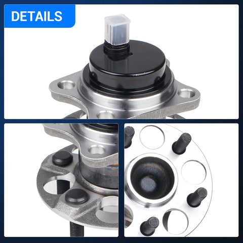 Rear Wheel Bearing And Hub Assembly For 2010 To 2015 Toyota Prius And 2012 To 2015 Prius Plug In 5 Lug With ABS details