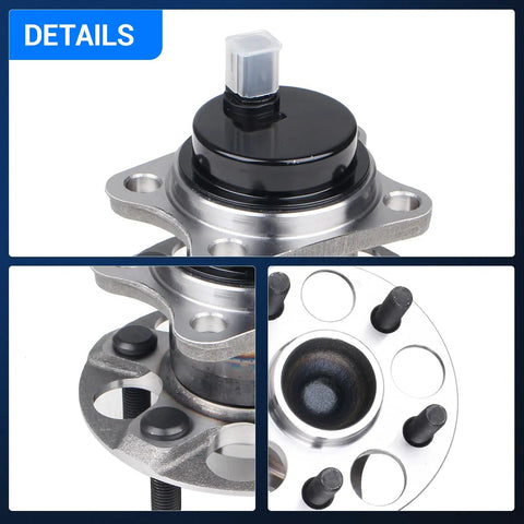 Close-up views of Rear Wheel Bearing And Hub Assembly Replacement For 2010-2015 Prius And 2012-2015 Plug-In, 5 Lug With ABS