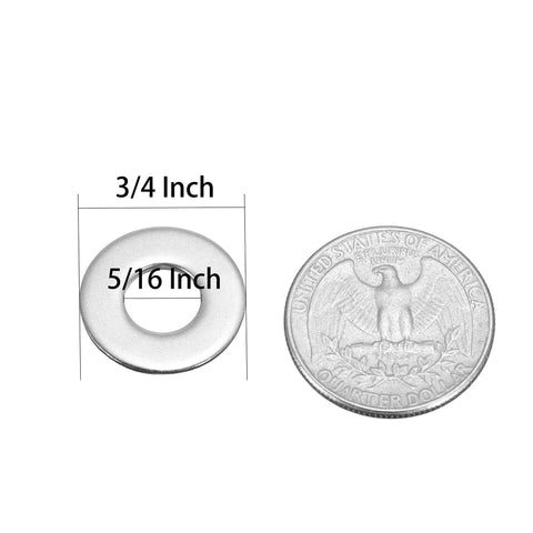 Stainless fender washer, 5/16 in ID x 3/4 in OD, 0.069 in thick, 304 stainless, 80 pcs