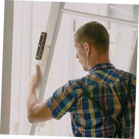 Man installing window with Heavy Duty Piano Hinge Set 20 Pcs For Furniture And Cabinets 180 Degree Ultra Thin High Load Capacity