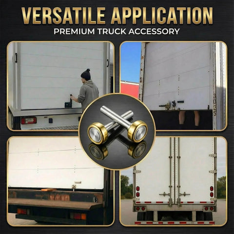 Heavy Duty Truck Trailer Door Rollers 2 Pack With 1 Inch Steel Wheels For Box Trucks And Trailers Replacement Hardware For Commercial Vehicle Doors 7/16 Inch Diameter By 2-3/4 Inch Rod Built Tough installation examples on various truck doors.