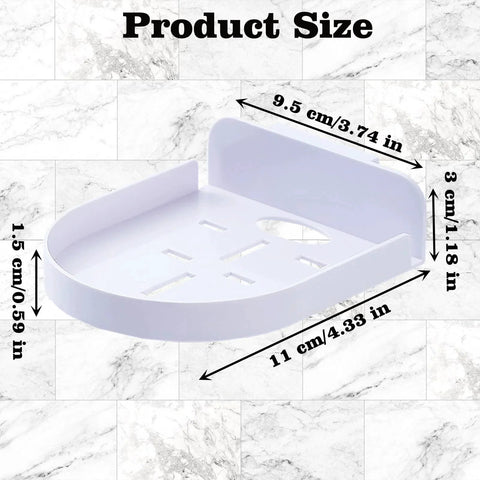 4 Pack Adhesive Wall Mounts For Security Cameras And Baby Monitors, Small White Wall Shelf dimensions and size details