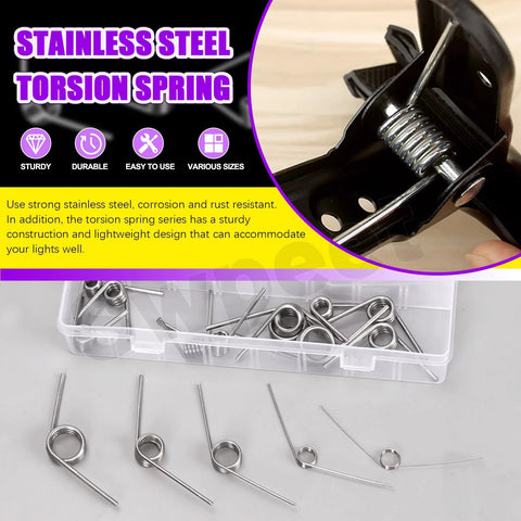 Swpeet stainless steel torsion spring assortment kit, 45 pcs in 15 sizes (45/90/120°), for DIY home repair