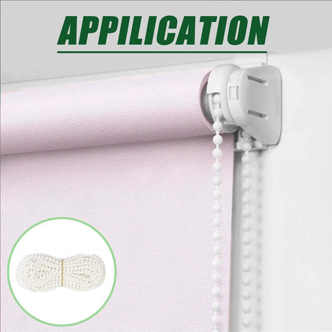 Bead Chain Cord For Roller Blinds Replacement Parts White Plastic Bead Chain 10 Meters Long With 10 Connectors in use on blind