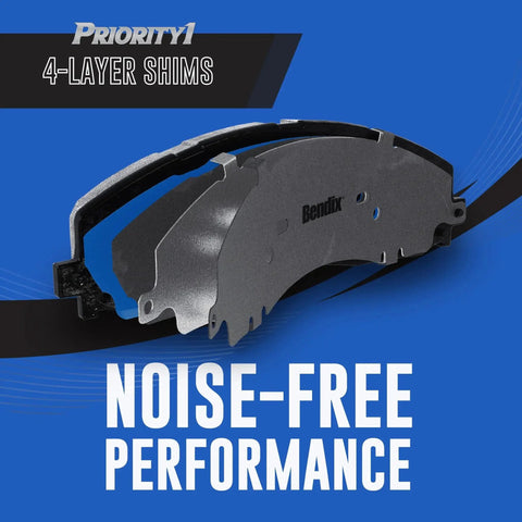 Side view of Bendix Priority1 ceramic rear brake pad for Acura TSX and Honda Accord.