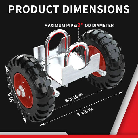 6 Inch Heavy Duty Gate Wheel With Rubber Tire For Chain Link Fence And Sliding Or Driveway Gates Red 1 Pack Rolling Gate Wheel With Durable Steel Plates Automotive Tire Grade Rubber Galvanized Surface For Corrosion Resistance product dimensions image showing size specifications.