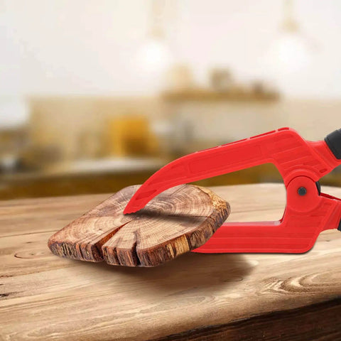 Grippy Woodworking Spring Clamp With Long Flat Nose For Precise Glue Ups And Fixture Work Plastic Handle Heavy Duty Metal