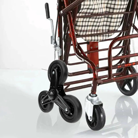 Heavy Duty Stair Climbing Wheel Replacement For Folding Shopping Trolleys And Material Transport Carts, attached to trolley