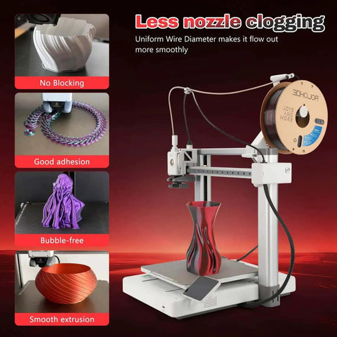 3D printer using Silk Dual Color 1.75mm PLA Filament For 3D Printing Black And Red Coextrusion Slick Silk Finish Two In One Spool 1kg 2.2lb With Dimensional Accuracy Plus Or Minus 0.03mm