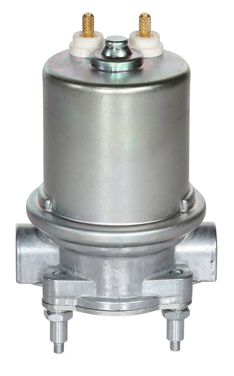 Front view of 12V Electric Fuel Pump Replacement For Cars, Fleets, Industrial And Recreational Vehicles, High Flow