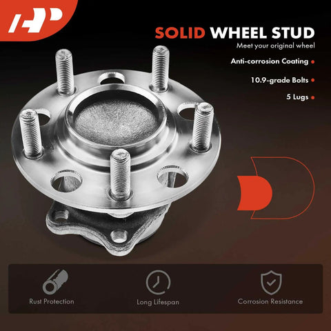 Rear Wheel Bearing And Hub Assembly Set For Mitsubishi Lancer 2008 2009 5 Lug 2 Pack FWD Only Beefy Replacement With Easy Install And Smooth Performance
