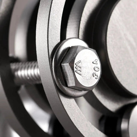 Close-up of a one quarter inch hex head screw bolt in 304 stainless steel, highlighting the fully threaded design.