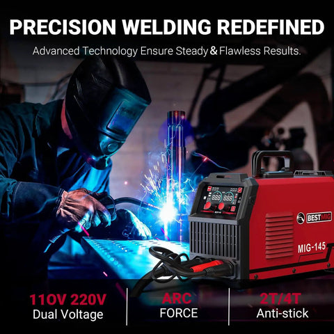 Welder using 4 In 1 Welder For MIG TIG MMA And Flux Core Welding With Dual Voltage 110V And 220V Portable Synergy IGBT Inverter