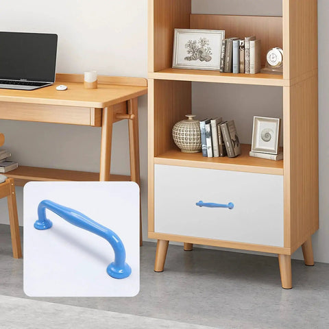 4 Pack Blue Aluminum Cabinet Pulls With 3.78 Inch Hole Centers 96mm And 4.49 Inch Length 114mm Drawer Handles for cabinets and wardrobes.
