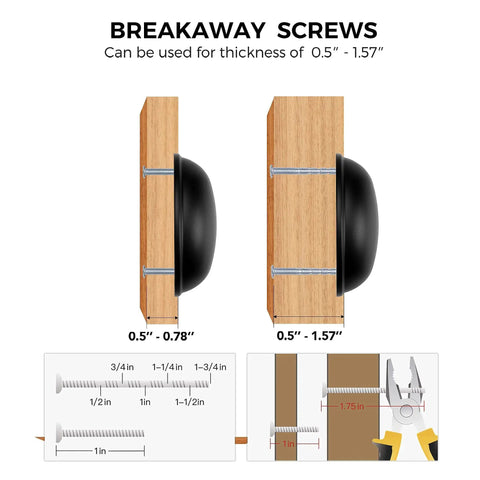 Side view of installation instructions with screws for Three Inch Cup Drawer Pulls Set Of Five In Flat Black Modern Kitchen Hardware.