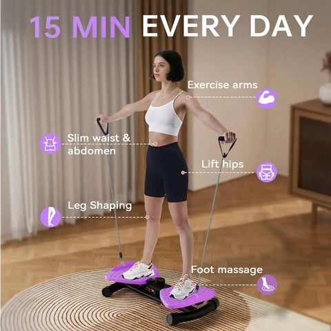 Person using 440 Lbs Weight Capacity Waist Twister Machine for Slim Waist and Core with Smart LED Display in living room
