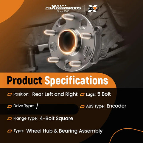 Rear Wheel Bearing And Hub Assembly 512353 For Honda Accord 2008 2012 And Acura TSX 2009 2014 5 Lug With ABS