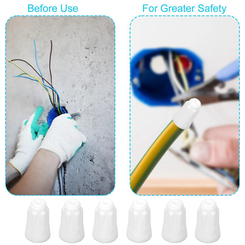 Ceramic wire connectors, 30 pcs; white insulated porcelain twist caps for high-temperature electrical wiring.