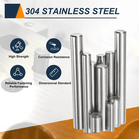 55 Pieces Dowel Pins M4 X 14mm 304 Stainless Steel Cylindrical Shelf Support Pegs For Metal Wood Furniture DIY Projects
