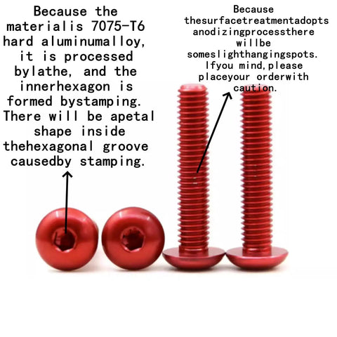 Aviation Grade 7075T6 Aluminum Round Head Mushroom Head Hex Socket Screws M3 Pack Of 10 Titanium Gray Anodized Finish