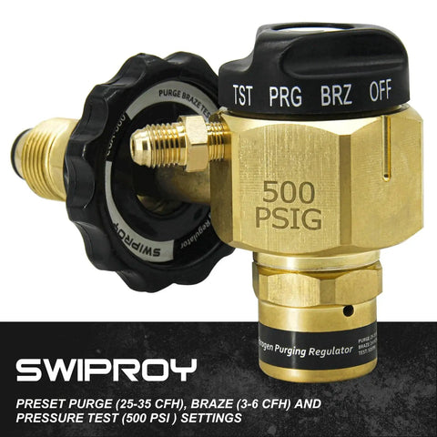 Nitrogen Purging Regulator With Hybrid Design And Flowmeter For Precise Purge And Leak Testing, Brass Body Built, Swiproy VN 500.