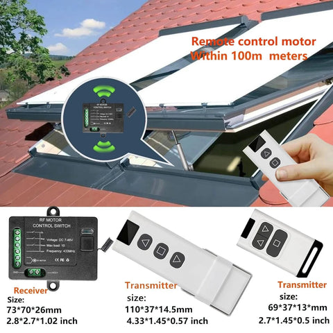 Forward Reverse Remote Switch For 12V DC Motors And Winches With 7 To 48V Compatibility And 10 Amp Rating, showing components