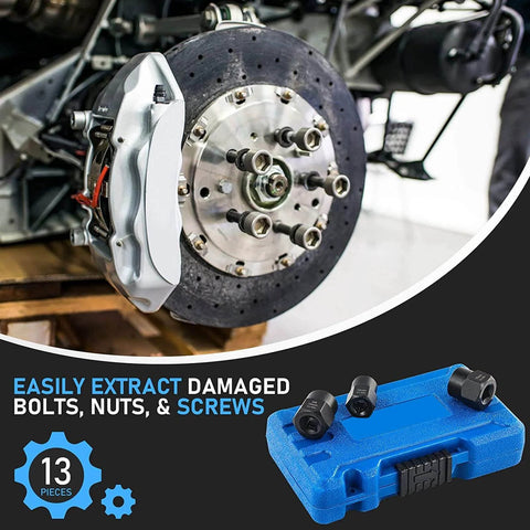 Beefy Nut Remover Set For Rusted Damaged Stripped Fasteners High Torsion Socket Kit in case near vehicle brake system