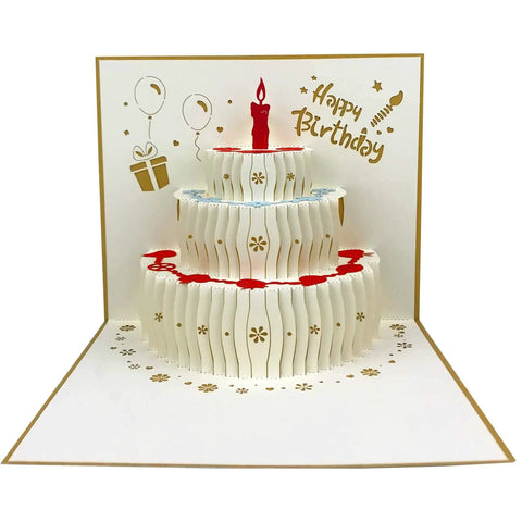 3D Pop Up Birthday Card With Envelope For Any Celebration Akeydeco Laser Cut Greeting Card Featuring Happy Birthday Scene