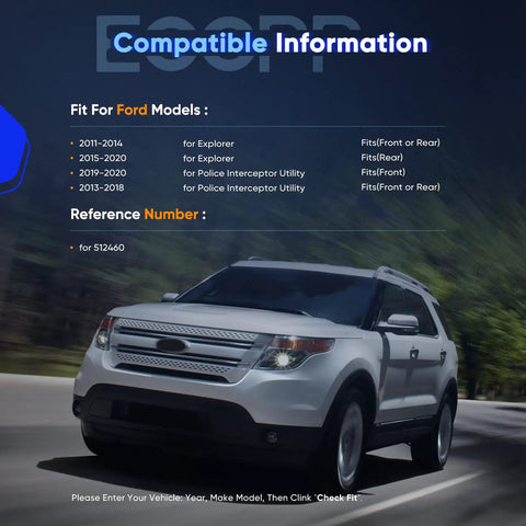 Beefed Up Wheel Bearing Hub Assembly 512460 For Ford Explorer And Police Interceptor Utility shown with compatibility info.