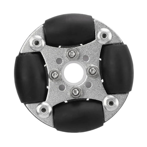 Double Aluminum Omni Wheel Set For Robotics Projects And Competitions With 360 Degree Rotation Pro Grade Anti Slip Nylon Tread