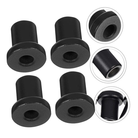 Four Pack Sliding Barn Door Track Spacers And Wall Track Connectors For Durable Support And Reliable Rolling Ideal Replacement Hardware For Barn Doors Garages Basements And More - black iron spacer set shown from multiple angles