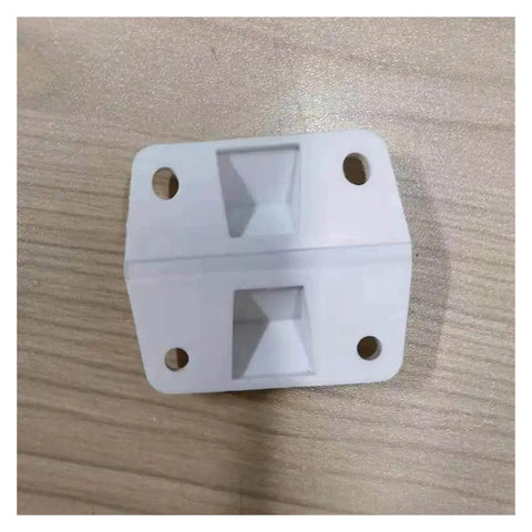 Adjustable Concealed Kitchen Cabinet Hinges 4 Piece Set with strong spring and damping, showing a white hinge component on wooden surface.