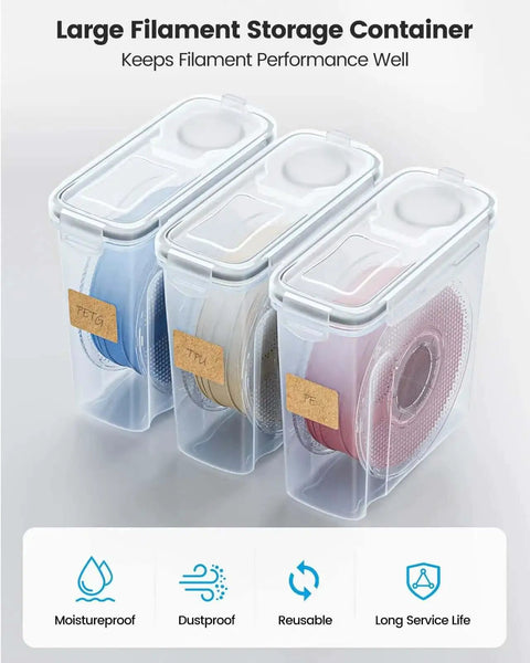 Six Pack Filament Storage Boxes For 3D Printing Sealing And Protection Waterproof Dustproof Four Liter Capacity With Desiccants