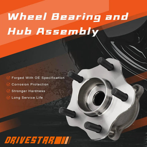 Rear Wheel Hub And Bearing Assembly For Nissan Juke AWD 2011 2014 And Rogue 2008 2013 Left Or Right 5 Lug Non ABS Direct Fit Replacement Fits Rear Both Sides Ready To Roll displayed with emphasis on corrosion protection and long service life.