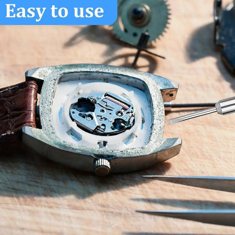 Watch Band Pins And Spring Bar Repair Kit With Strap Remover Tool, 360 Pieces Set, shown in use on a watch case