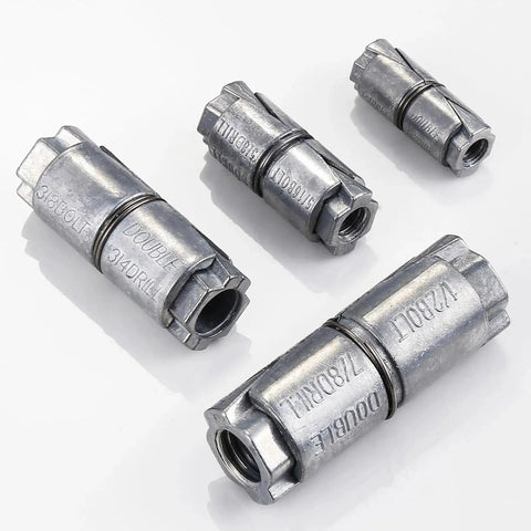 25 Pack Double Expansion Shield Anchors For Masonry And Concrete Zinc Plated with visible cylindrical two-piece design
