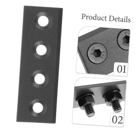 1 Set Barn Door Track Connector Kit For Sliding Barn Doors, Hardware Connecting Adapter, showing screws and plates
