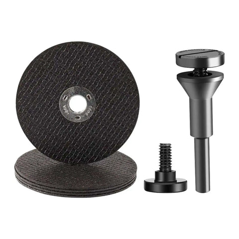 Six Piece Cut Off Wheel Set With One Quarter Inch Stem For Die Grinder, Built Tough Metal Cutting Discs Reinforced With Fiberglass
